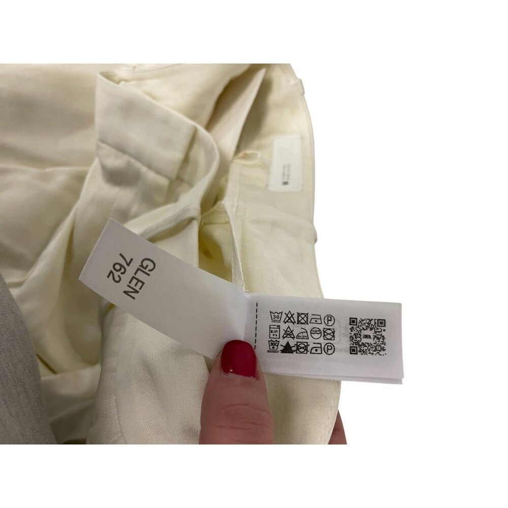 Zara Womens Pants S Ivory Pleated Straight Leg Trousers High Waist 9072/580 NWT - Picture 13 of 16